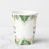 Wild One Oerwoud Safari Greenery & Gold Baby showe Papieren Bekers (Rechts)
