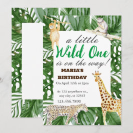 Wild One Oerwoud Safari Kids Birthday Party Gifts Kaart