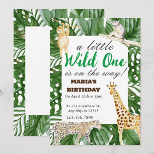 Wild One Oerwoud Safari Kids Birthday Party Gifts Kaart