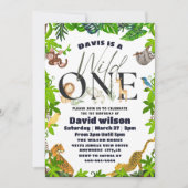 Wild One Oerwoud Safari Kinder Thapest 1st Birthda Kaart (Voorkant)