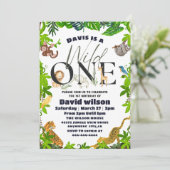 Wild One Oerwoud Safari Kinder Thapest 1st Birthda Kaart (Staand voorkant)