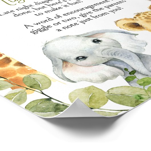 Wild One Oerwoud Safari Late Night Luiers Poster (Hoek)