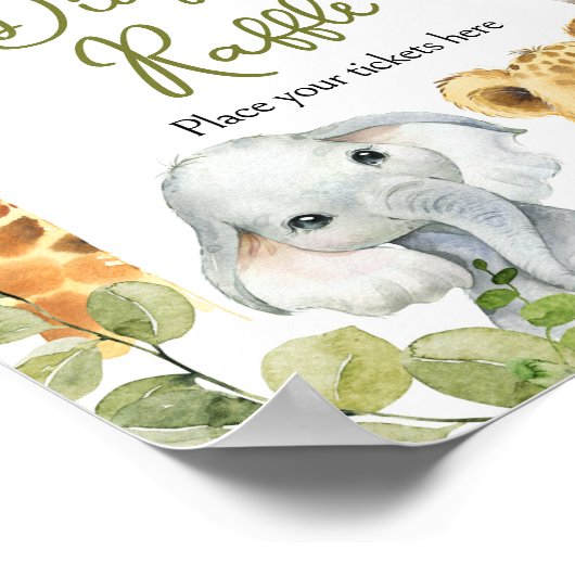 Wild One Oerwoud Safari Luier Raffle Poster (Hoek)