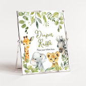 Wild One Oerwoud Safari Luier Raffle Poster