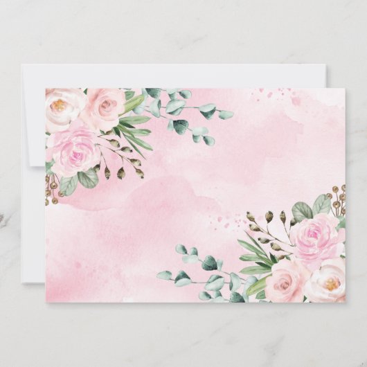 Wild One Oerwoud Safari Pink Floral Girls Birthday Kaart (Achterkant)