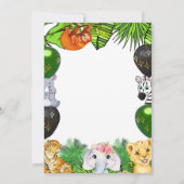 Wild One Oerwoud Safari Thaping 1st Birthday kinde Kaart (Achterkant)