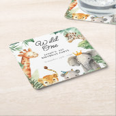 Wild One Oerwoud Safari Verjaardag Kartonnen Onderzetters (Schuin)