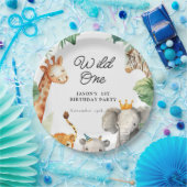 Wild One Oerwoud Safari Verjaardag Papieren Bordje (Feest)