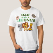 Wild One Oerwoud Safari Zoo Dad Twins 1st Birthday T-shirt (Voorkant)