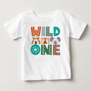 Wild One Oerwoud Thema 1e Verjaardag Baby T-shirt