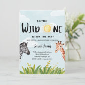 Wild One Oerwoud Thema Baby shower uitnodigingskaa Feestdagenkaart (Staand voorkant)