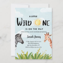 Wild One Oerwoud Thema Baby shower uitnodigingskaa