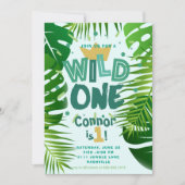 Wild One Oerwoud Thema Boys Eerste Verjaardag Kaart (Voorkant)