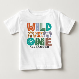 Wild One Oerwoud Theme 1st Birthday Baby T-Shirt