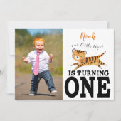 Wild One Oerwoud Tiger, 1e verjaardag uitnodiging (Voorkant)