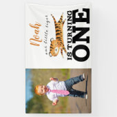 Wild One Oerwoud Tiger 1st Birthday Photo Banner (Verticaal)