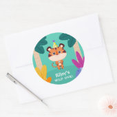 Wild One Oerwoud Tiger Ronde Sticker (Envelop)