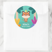 Wild One Oerwoud Tiger Ronde Sticker (Tas)