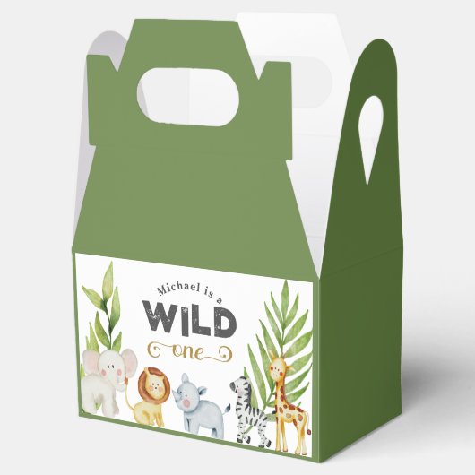 Wild One Oerwoud Verjaardag Bedankdoosjes (Geopend)