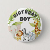 Wild One Oerwoud Verjaardag Ronde Button 5,7 Cm (Voorkant)