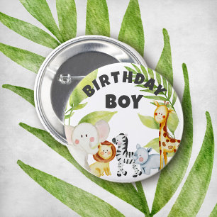 Wild One Oerwoud Verjaardag Ronde Button 5,7 Cm