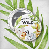 Wild One Oerwoud Verjaardag Ronde Button 5,7 Cm