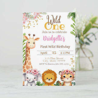 Wild One Oerwoud verjaardagsmeisje Kaart