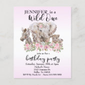 Wild One Oerwoud Waterverf Elephant Florence Budge Flyer (Voorkant)