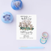 Wild One Oerwoud Waterverf Elephant Zebra Budget Flyer (Enkel)