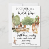 Wild One Oerwoud Waterverf Leopard Lion Kaart (Voorkant)