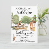 Wild One Oerwoud Waterverf Leopard Lion Kaart (Staand voorkant)