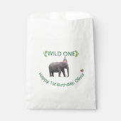 Wild One Olifant Feest Accent Bedankzakje (Voorkant)