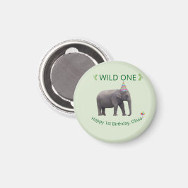 Wild One Olifant Verjaardag Aandenken Magneet