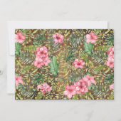 Wild One on the Way Pink Rustic Safari Baby Shower Kaart (Achterkant)