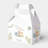Wild One On Way Safari Animals Baby Girl Shower Bedankdoosjes (Voorkant Zijde)