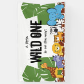 Wild One onderweg | baby shower | safari Spandoek (Verticaal)