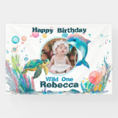 Wild One Onderzeese 1e verjaardag Foto Banner (Horizontaal)