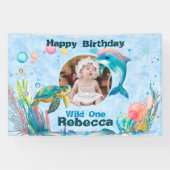 Wild One Onderzeese 1e verjaardag Foto Banner (Horizontaal)