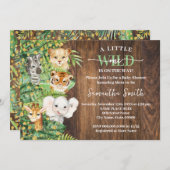 Wild One op de weg Rustic Safari Baby shower Kaart (Voorkant / Achterkant)