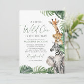 Wild One op de weg Safari Baby shower Kaart (Staand voorkant)