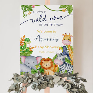 Wild One op komst Zoo Jungle Baby Borrel Verwelkom Poster