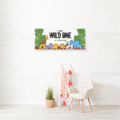 Wild One op weg naar baby shower Safari Party Spandoek (Insitu)