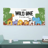 Wild One op weg naar baby shower Safari Party Spandoek (Beurs)