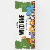 Wild One op weg naar baby shower Safari Party Spandoek (Verticaal)