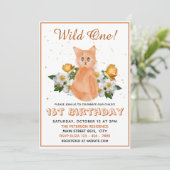 Wild One - Oranje Baby Cat - 1e verjaardag Kaart (Staand voorkant)