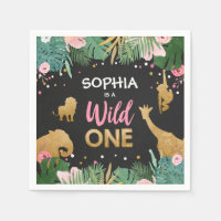 Wild One Paper Napkins Wild Oerwoud Animals Girl