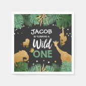 Wild One Paper Napkins Zoo Wild Oerwoud Animals Servet (Voorkant)