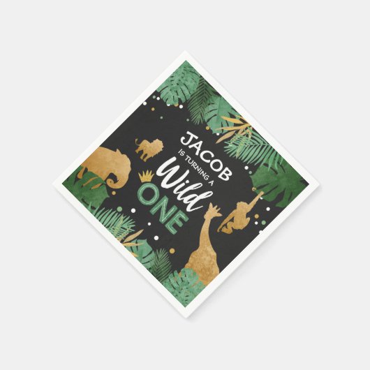 Wild One Paper Napkins Zoo Wild Oerwoud Animals Servet (Hoek)