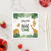 Wild One Paper Napkins Zoo Wild Oerwoud Animals Servet (Insitu)