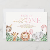 Wild One Party Animal Eerste Verjaardag Uitnodigin Kaart (Voorkant)